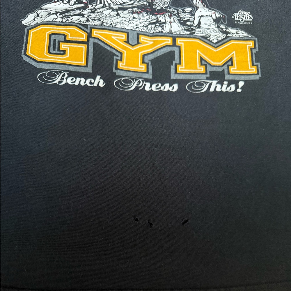 Vintage 90’s Lord’s Gym T Shirt Black Short Sleeve Tee XXL - Picture 5 of 11